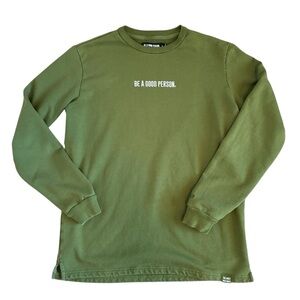 Be A Good Person Cotton Sweatshirt - Olive